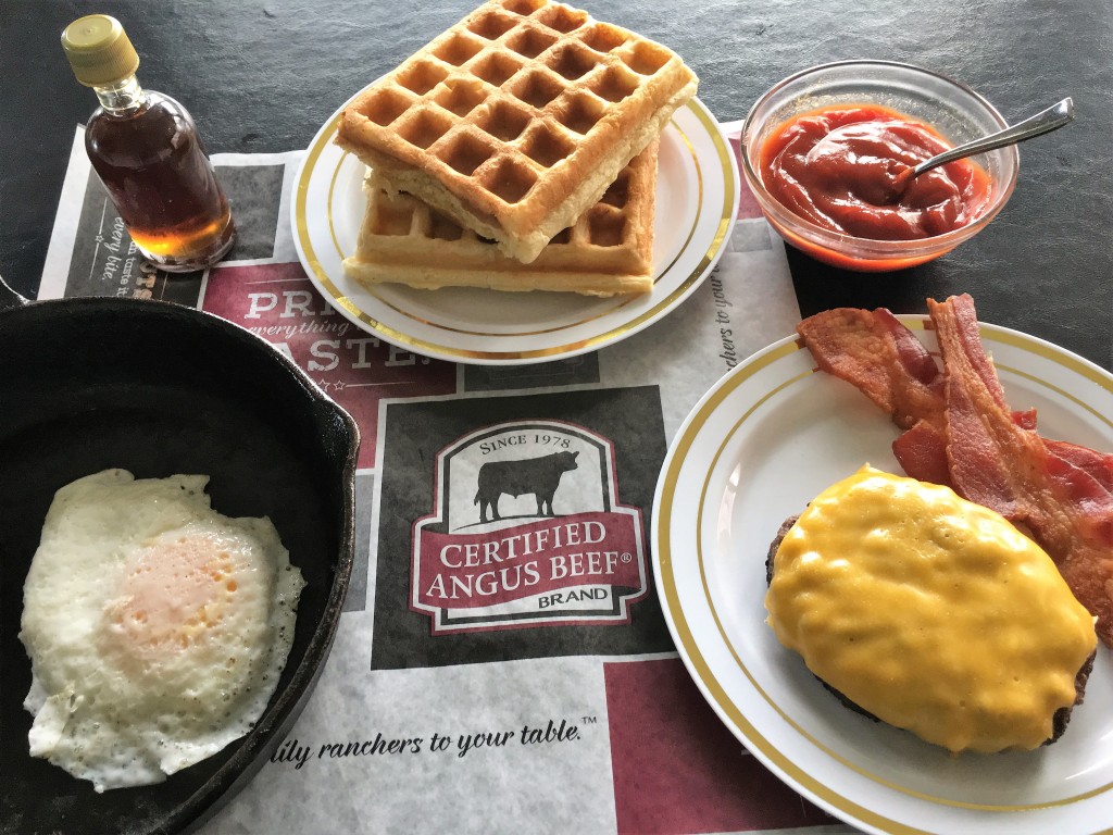 breakfast Burger Waffle Sandwich