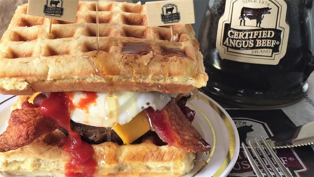 Waffle Burger with syrup