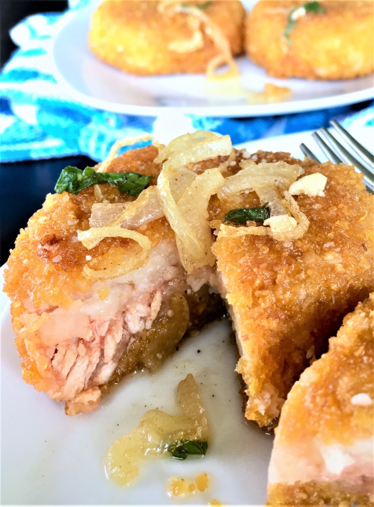 BBQ Chicken Stuffed Potato Cakes 