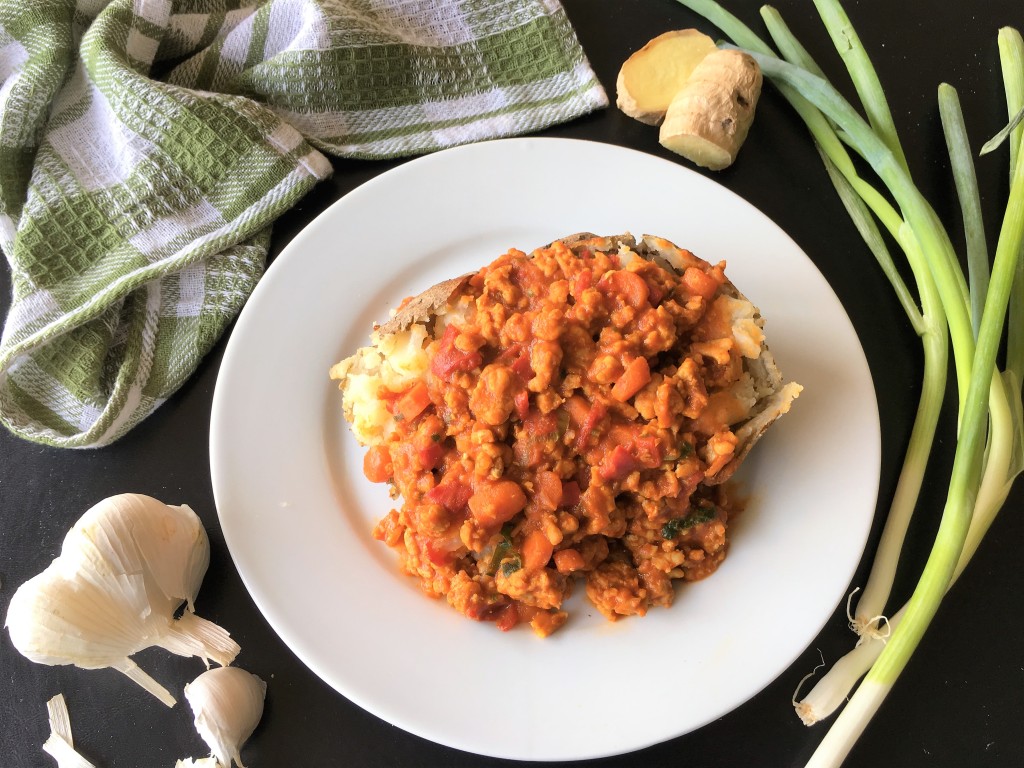 Curry Chicken Stuffed Potatoes 