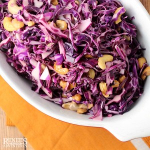 Red Cabbage Slaw with Cashews