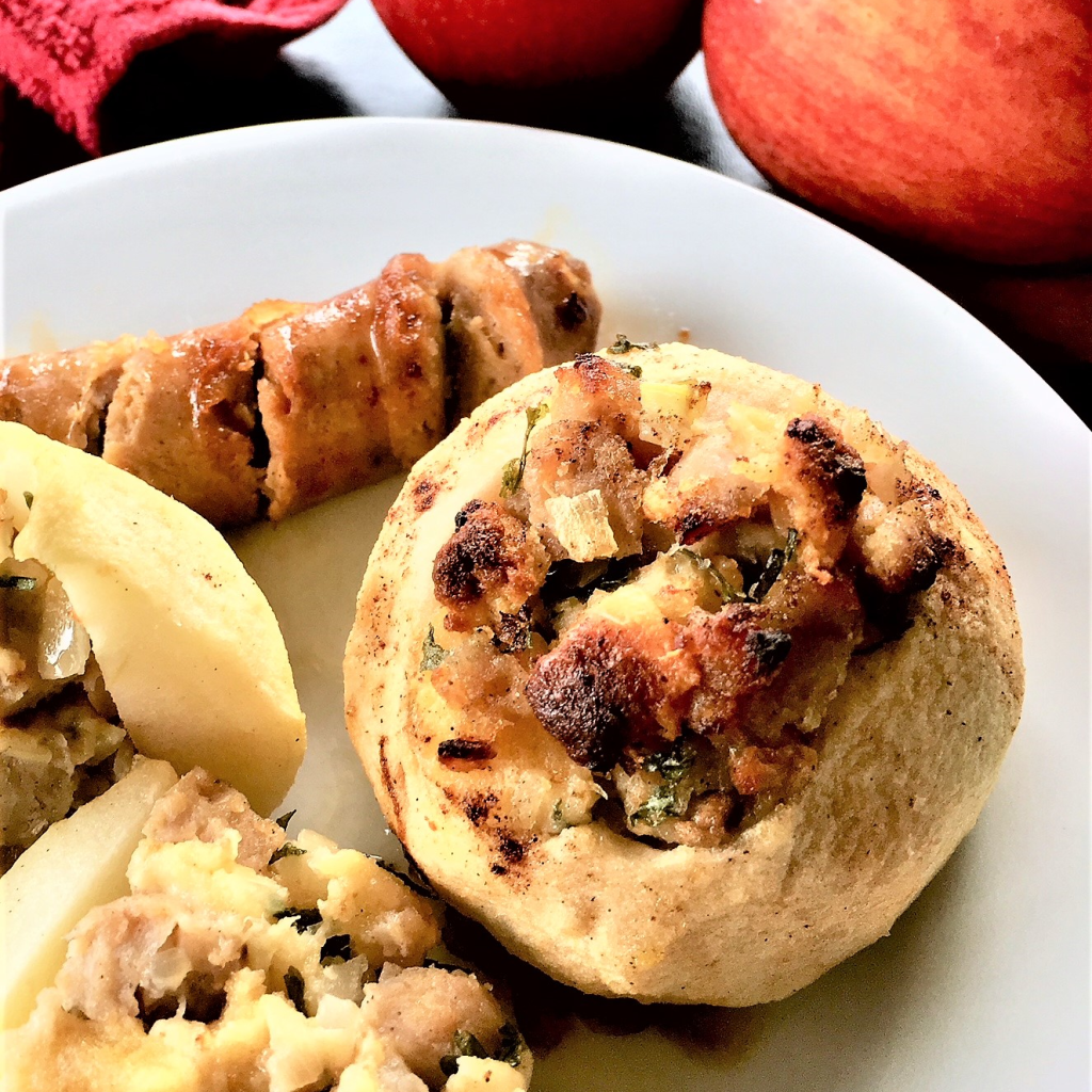 Chicken Sausage Stuffed Baked Apples