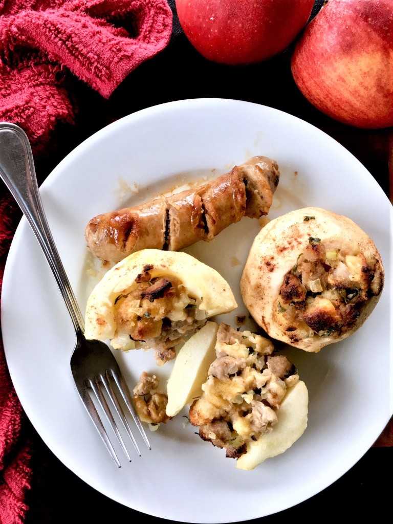 Chicken Sausage Stuffed Baked Apples