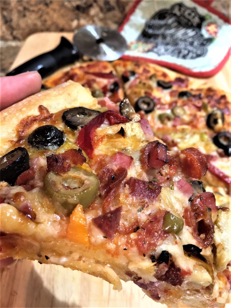 Antipasta pizza slice