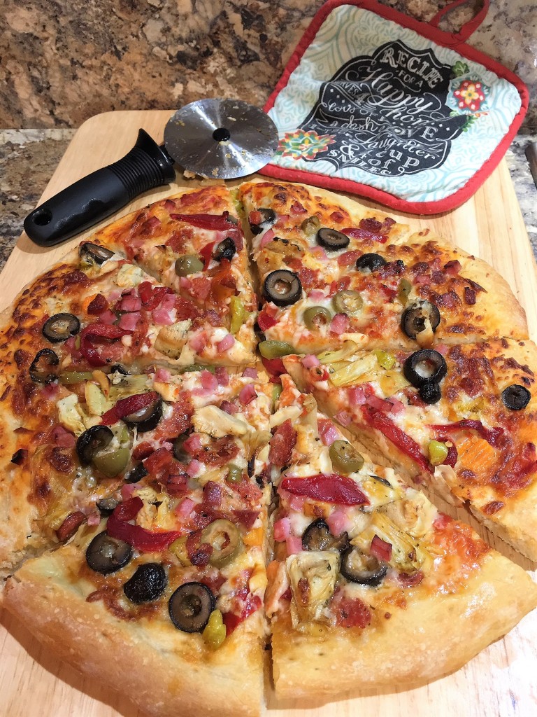 Antipasto Pizza cut