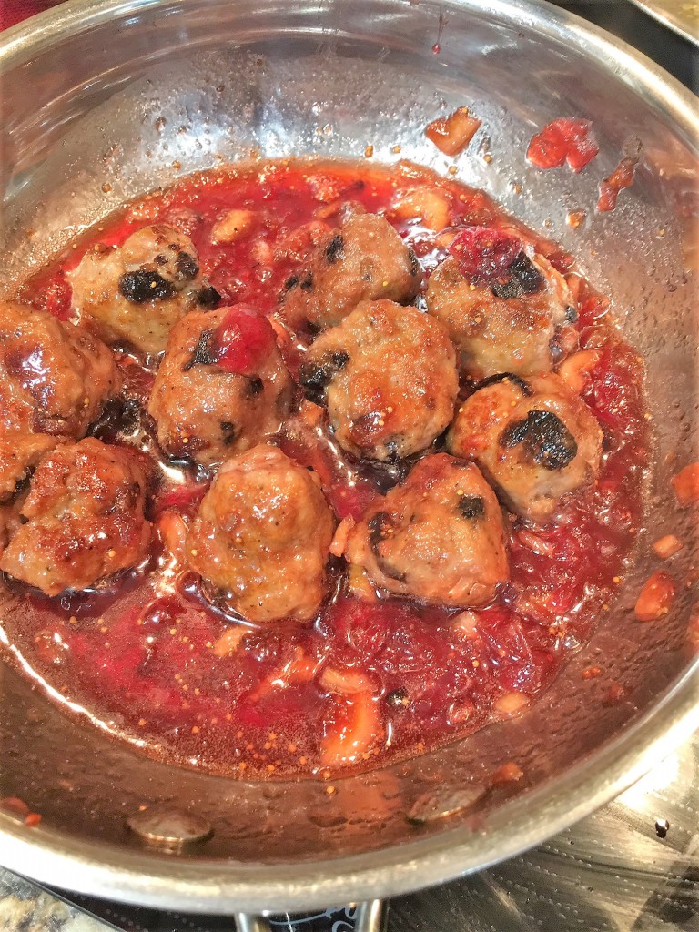 Fig and Cranberry Glazed Turkey Meatballs