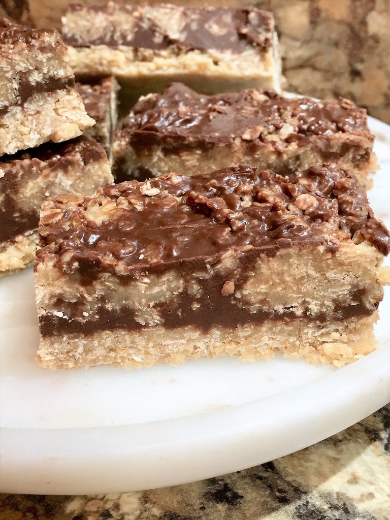 Mint Chocolate Peanut Butter Oatmeal Bars