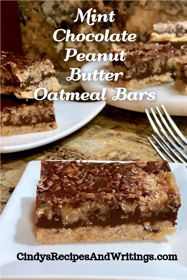 Mint Chocolate Peanut Butter Oatmeal Bars