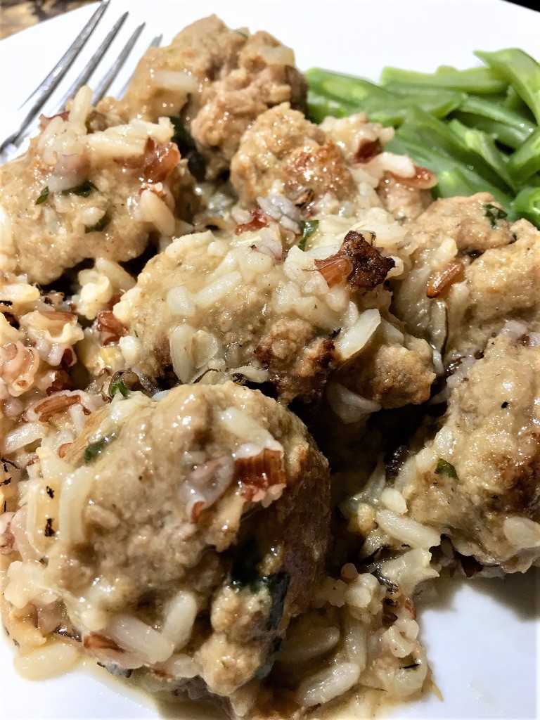 Turkey Meatball Rice Casserole