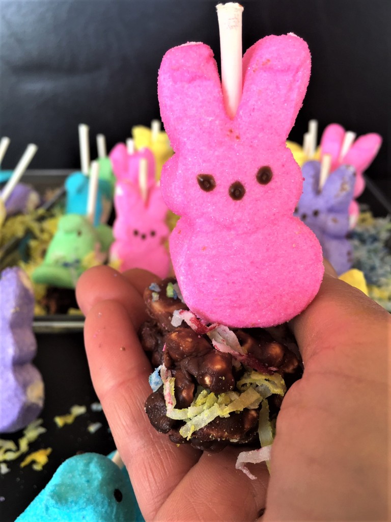 Chocolate Popcorn Peeps Treats