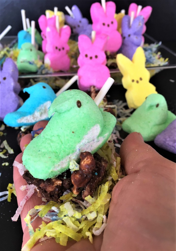 Chocolate Popcorn Peeps Treats