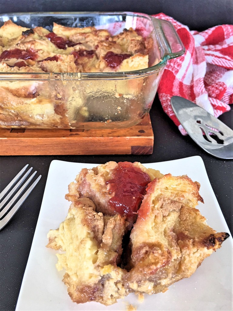 Peanut Butter and Jelly Bread Pudding