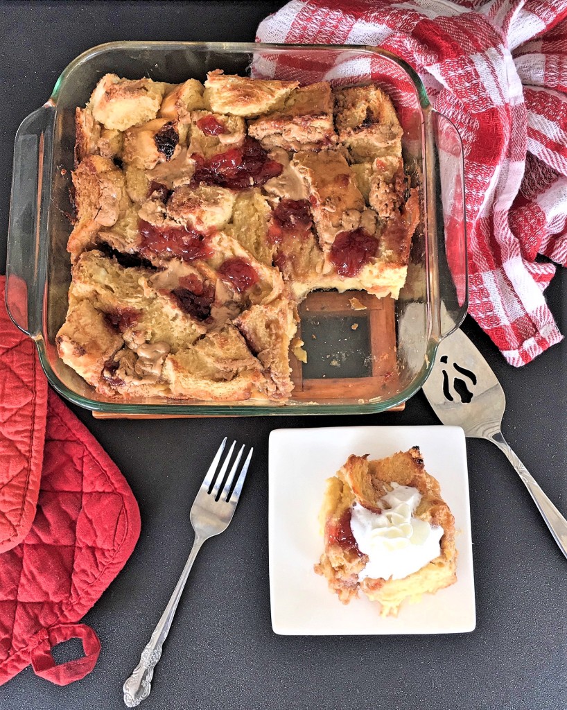 Peanut Butter and Jelly Bread Pudding