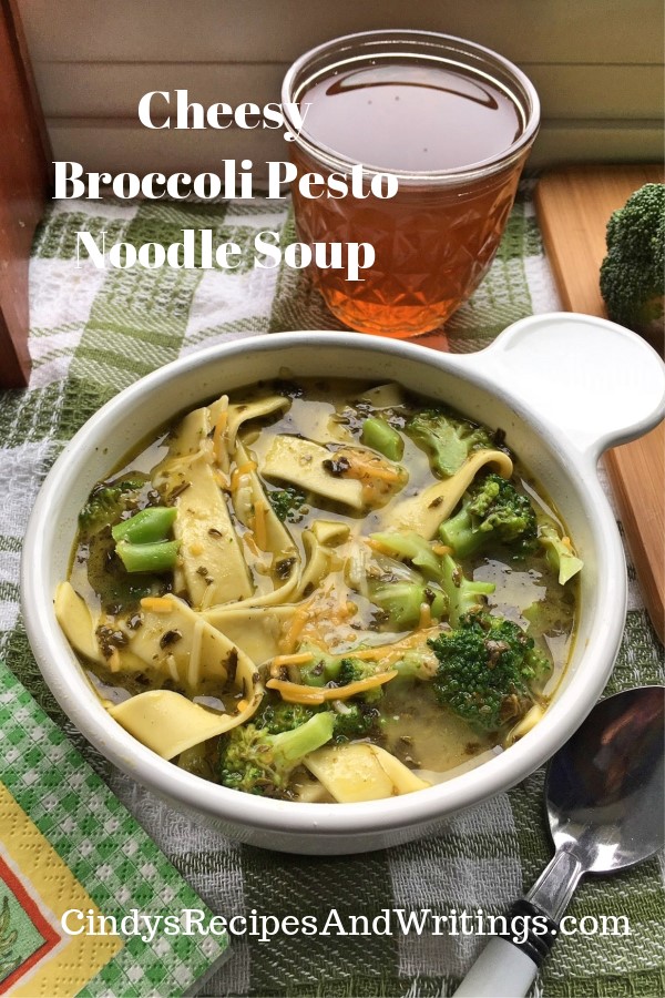 Cheesy Broccoli Pesto Soup