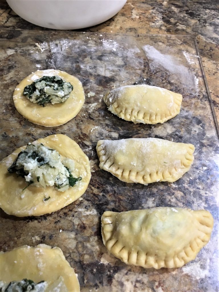 Spinach Pierogies fillled