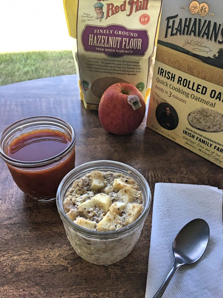 Overnight Hazelnut Apple Oatmeal 