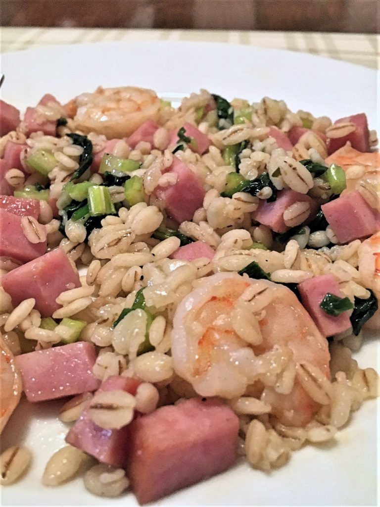 Shrimp Ham Barley Skillet Dinner