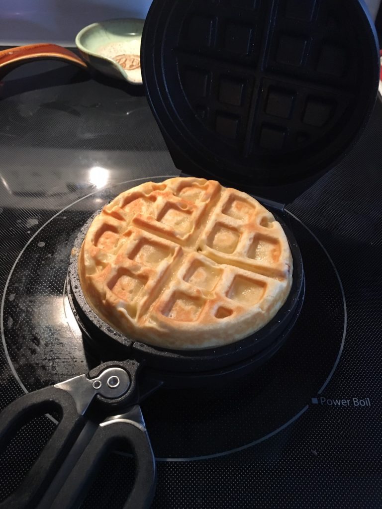 waffle in iron