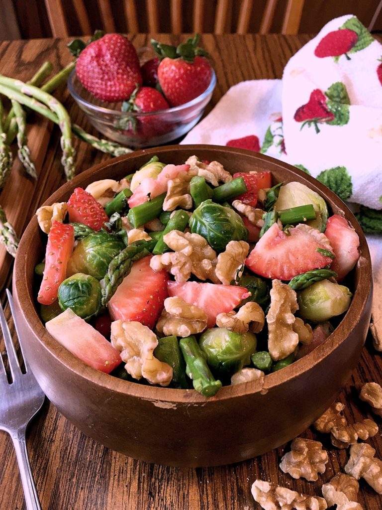 Walnut Strawberry Asparagus Spring Salad