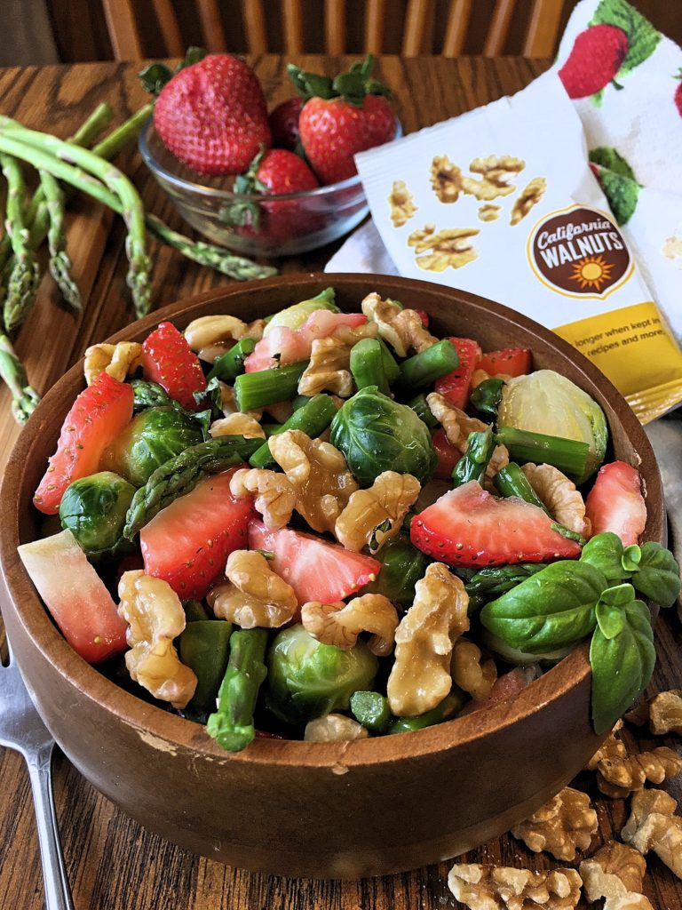 Walnut Strawberry Asparagus Spring Salad