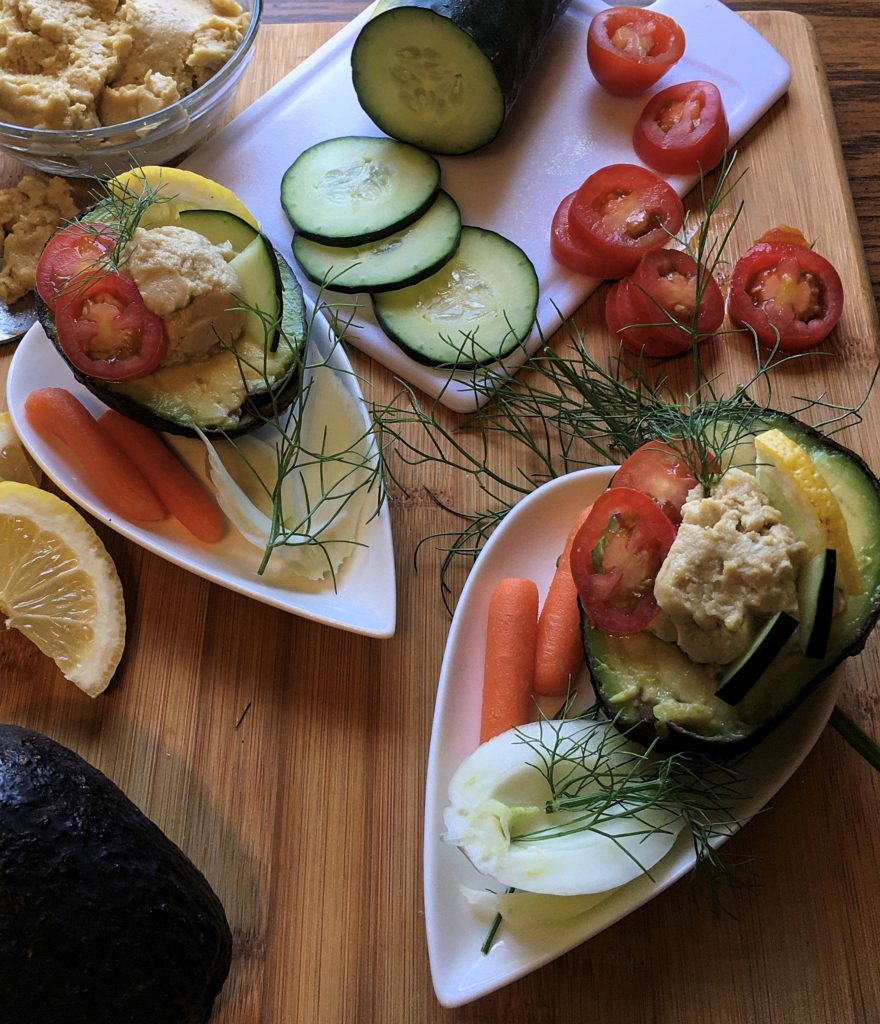 Hummus Stuffed Avocados