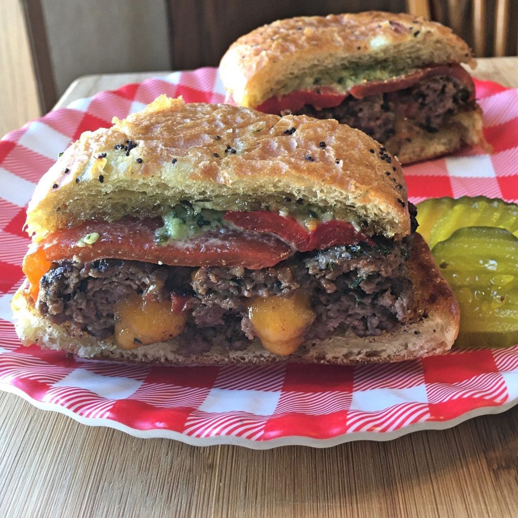 Stuffed Pesto Wagyu Burger