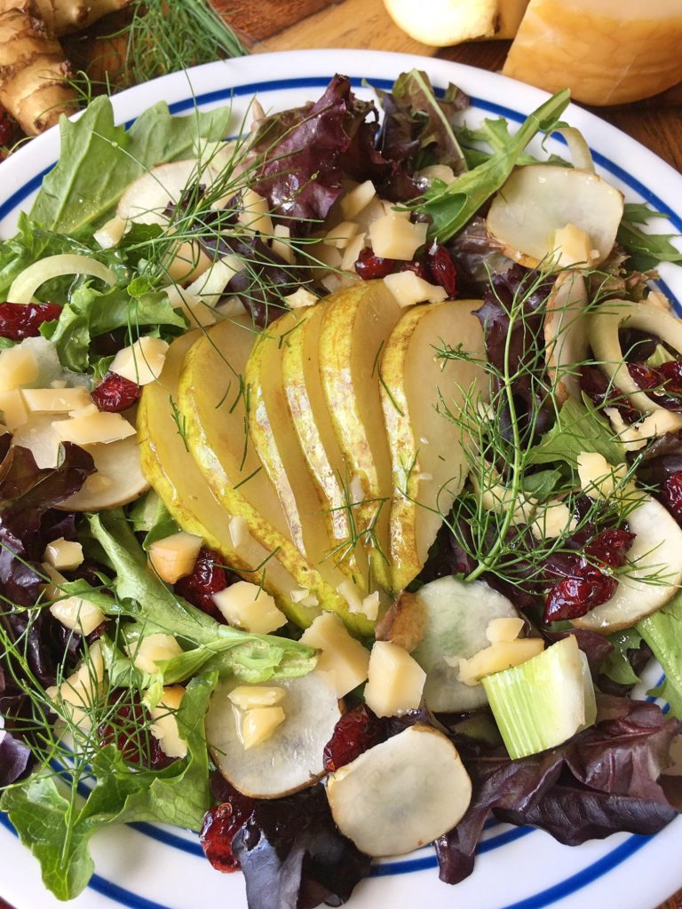 Pear Fennel Sunchokes Salad