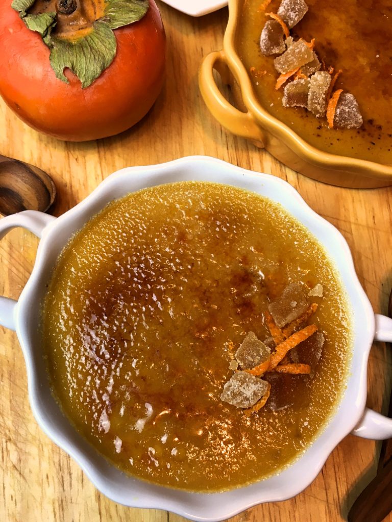 Persimmon Ginger Orange Creme Brulee