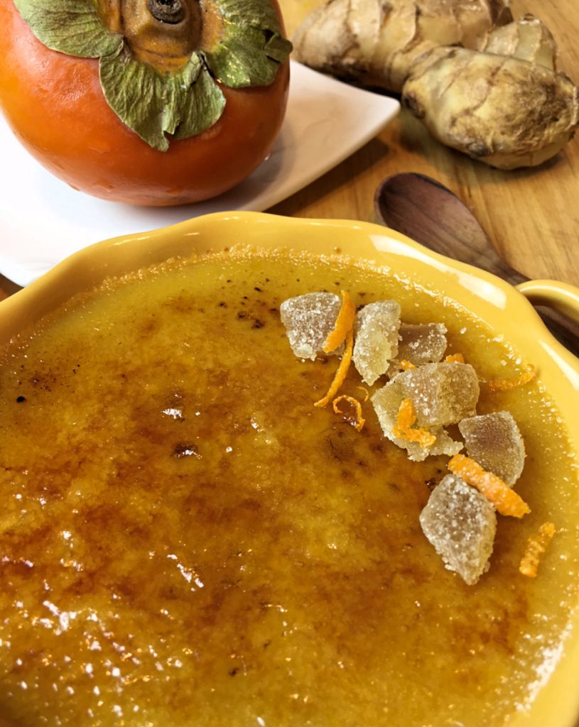 Persimmon Ginger Orange Creme Brulee