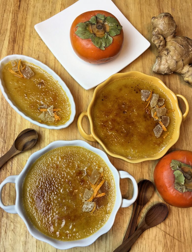 Persimmon Ginger Orange Creme Brulee