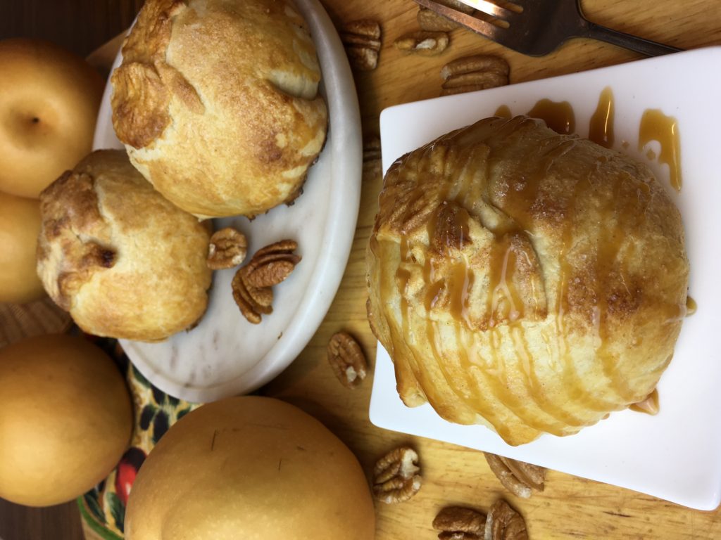 Butterscotch Pear and Pecan Dumplings