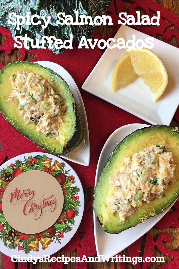 Spicy Salmon Salad Stuffed Avocados