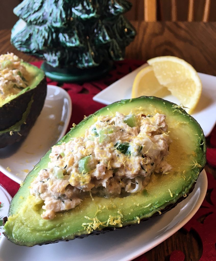 Spicy Salmon Salad Stuffed Avocados