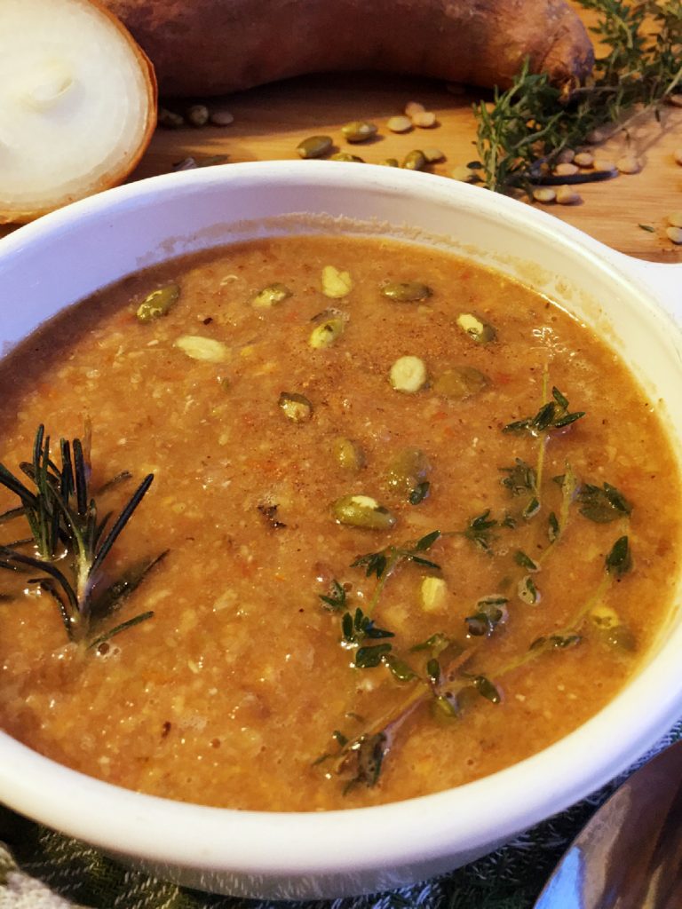 sweet potato lentil soup