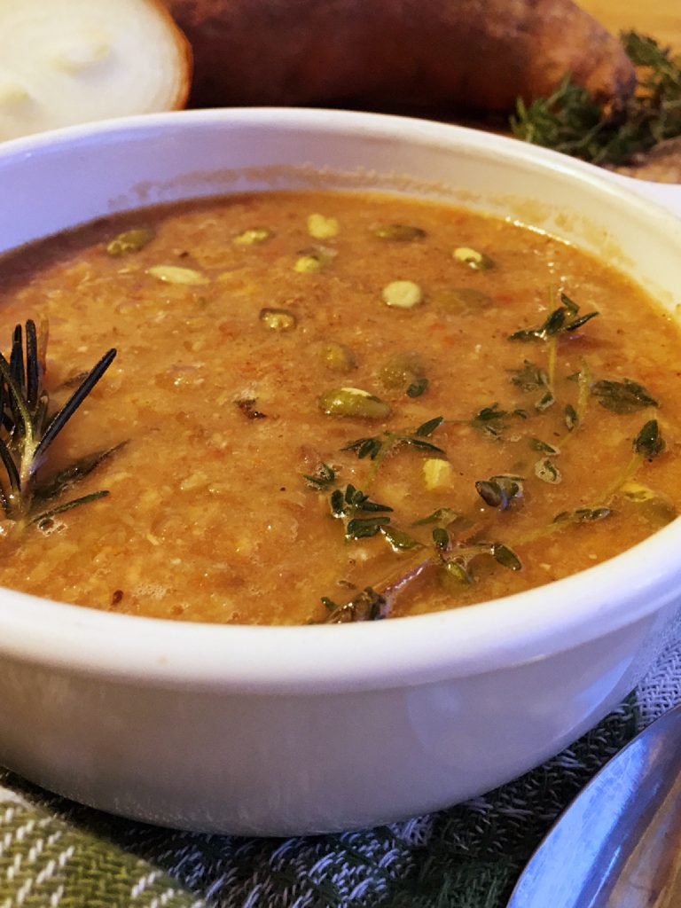 sweet potato lentil soup