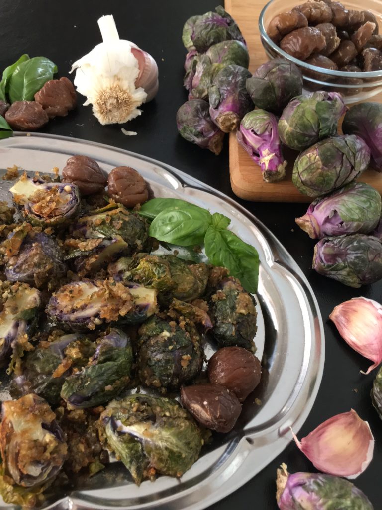 Chestnut Pesto Brussels Sprouts