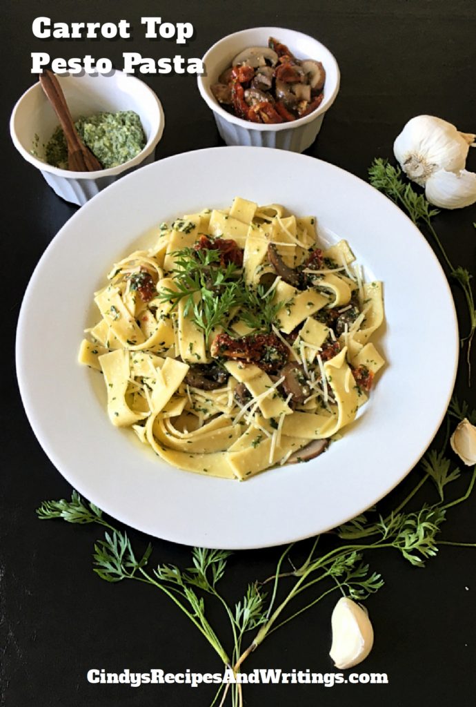 Carrot Top Pesto Pasta