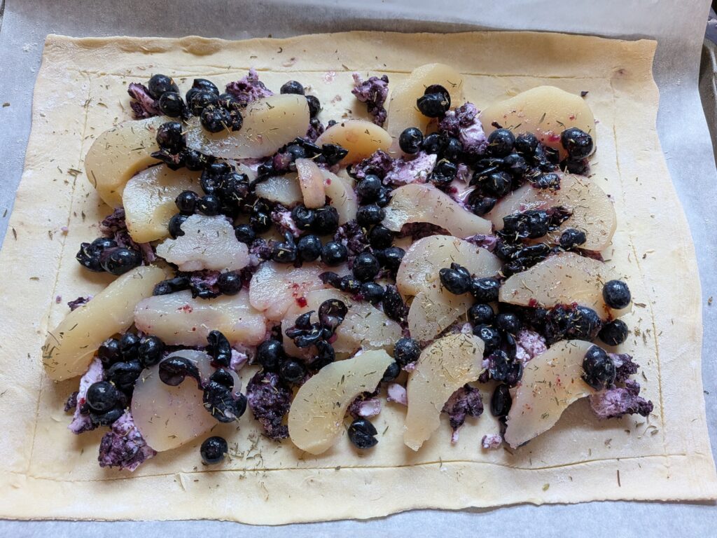 Blueberry Pear Goat Cheese Tart