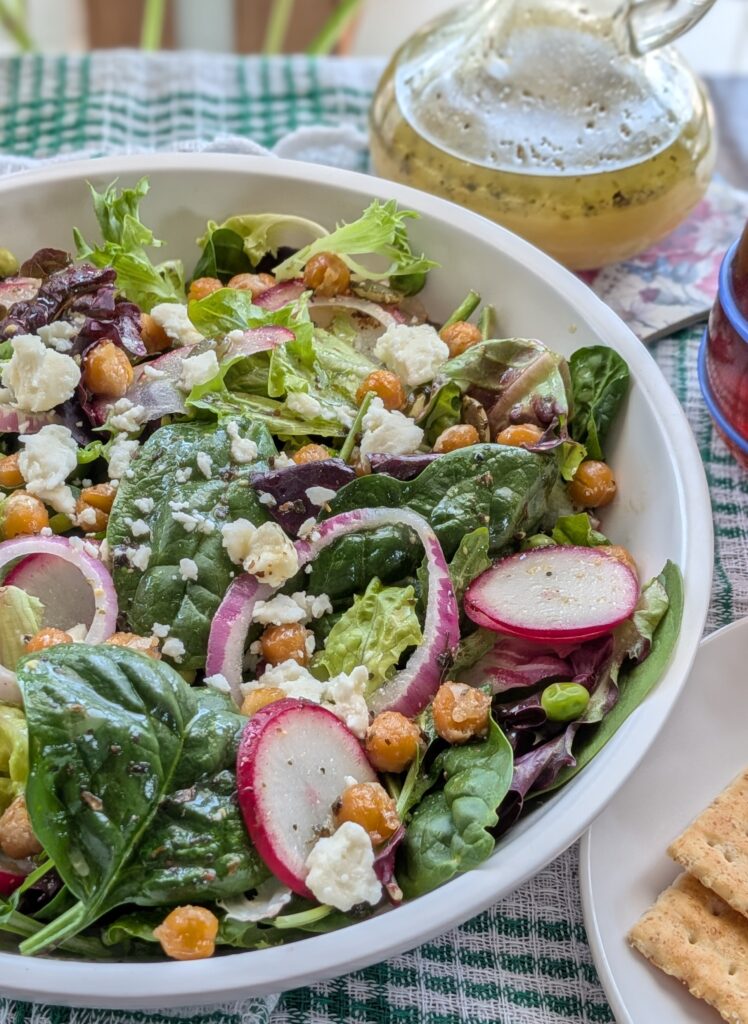 roasted chickpea spring salad