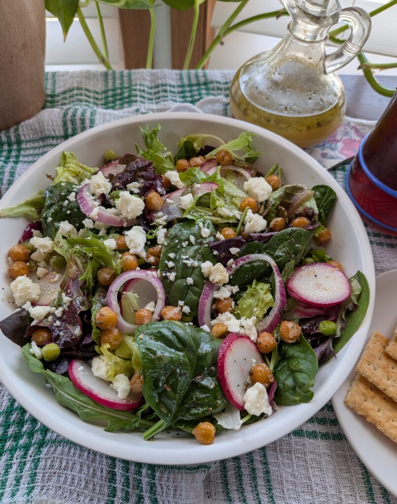 roasted chickpea spring salad