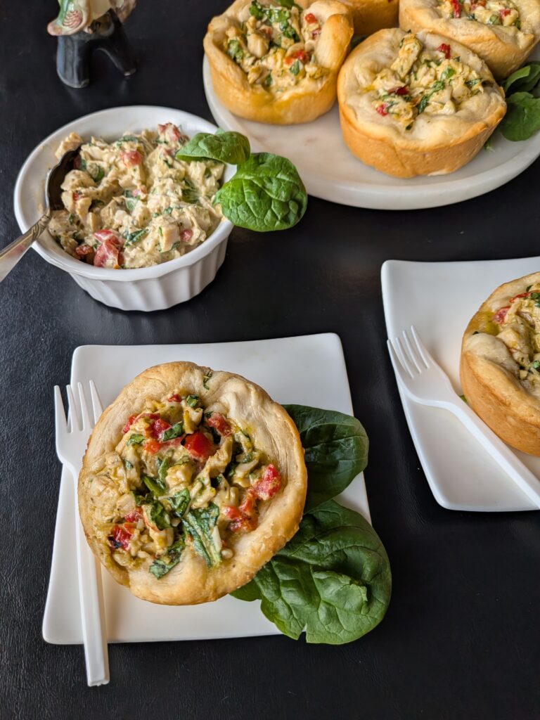 Pesto Chicken Salad Cups