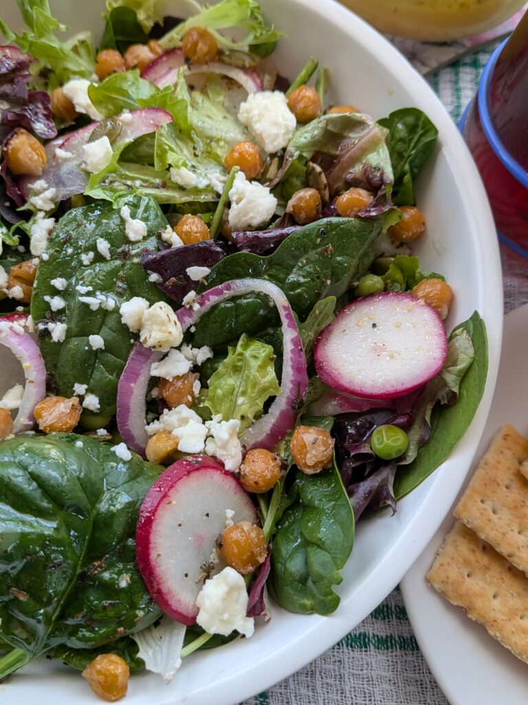 roasted chickpea spring salad