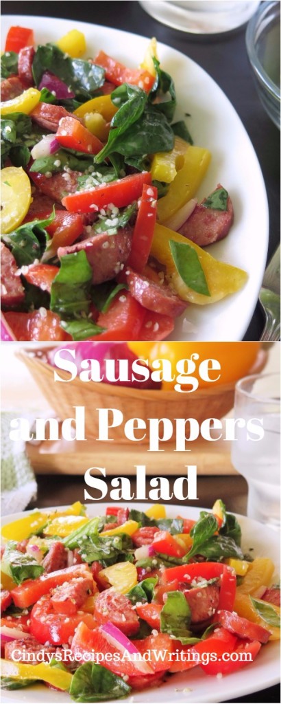 Sausage and Peppers Salad #SundaySupper